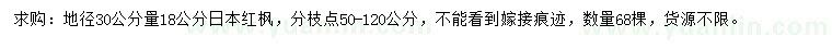 求购地径30公分量18公分日本红枫