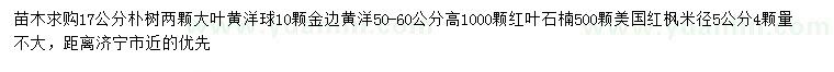 求购朴树、大叶黄杨球、金边黄杨等