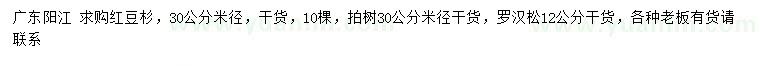 求购红豆杉、拍树、罗汉松