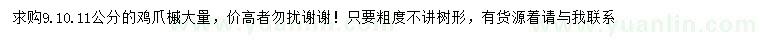 求购9、10、11公分鸡爪槭