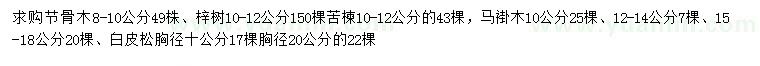 求购节骨木、梓树  马褂木等