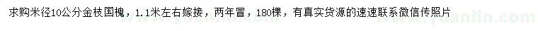 求购米径10公分金枝国槐