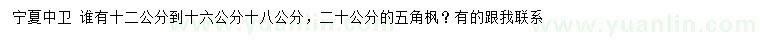 求购12、16、18、20公分五角枫