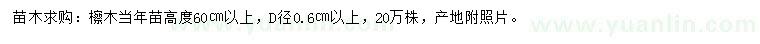 求购地径0.6公分檫木