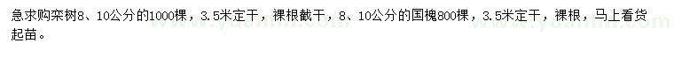 求购8、10公分栾树、国槐