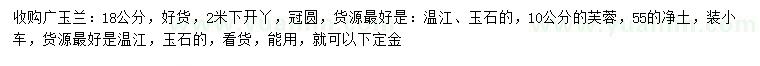 求购18公分广玉兰、10公分芙蓉