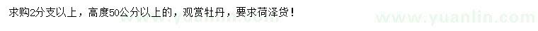 求购高度50公分以上观赏牡丹