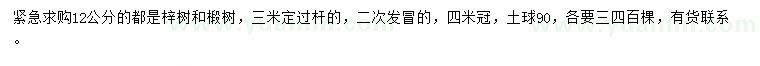 求购12公分梓树、椴树