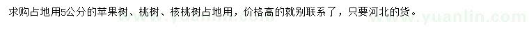 求购苹果树、桃树、核桃树