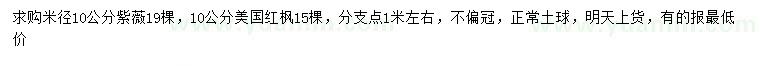 求购米径10公分紫薇、美国红枫