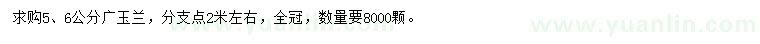 求购5、6公分广玉兰