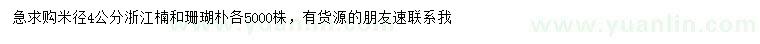 求购米径4公分浙江楠、珊瑚朴