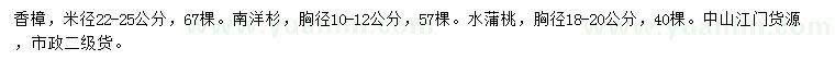 求购香樟、南洋杉、水蒲桃