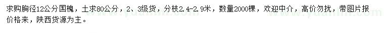 求购胸径12公分国槐