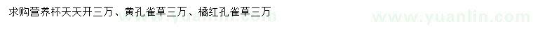 求购天天开、黄孔雀草、橘红孔雀草