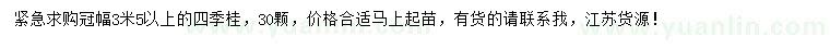 求购冠幅3.5米以上四季桂