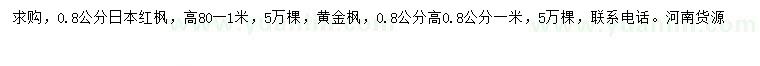 求购0.8公分日本红枫、黄金枫