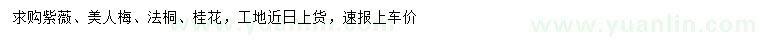 求购紫薇、美人梅、法桐等