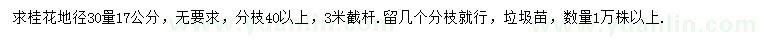 求购地径30公分量17公分桂花