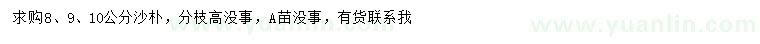 求购8、9、10公分沙朴