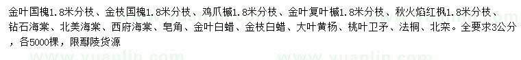 求购金叶国槐、金枝国槐、鸡爪槭等