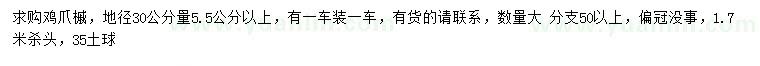 求购30量5.5公分以上鸡爪槭