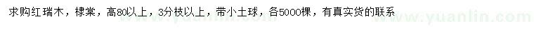 求购高80公分以上红瑞木、棣棠