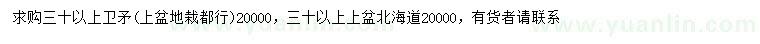 求购30公分以上卫矛、北海道黄杨