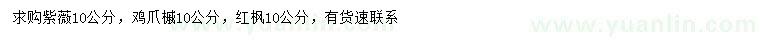 求购紫薇、鸡爪槭、红枫