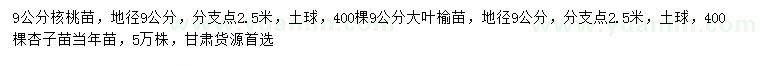 求购核桃苗、大叶榆、杏子苗