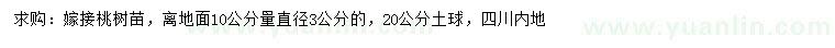 求购10公分量直径3公分嫁接桃树苗