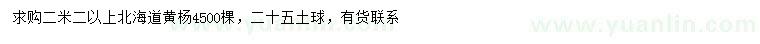 求购2.2米以上北海道黄杨