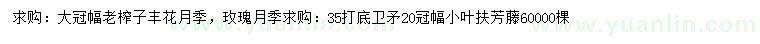 求购丰花月季、玫瑰月季、卫矛等