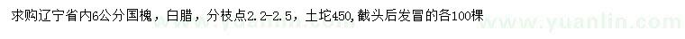 求购6公分国槐、白腊