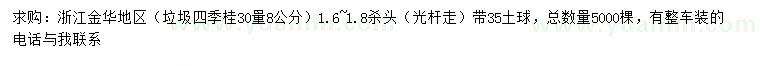 求购30公分量8公分垃圾四季桂