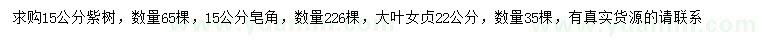 求购紫树、皂角、大叶女贞