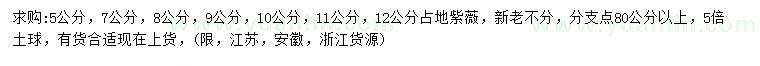 求购5、7、8、9、10、11、12公分占地紫薇