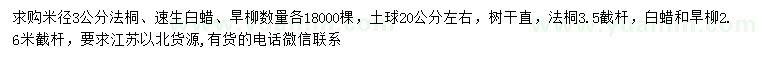 求购法桐、速生白蜡、旱柳