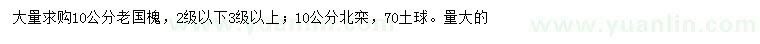 求购10公分老国槐、10公分北栾