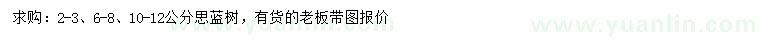 求购2-3、6-8、10-12公分思蓝树