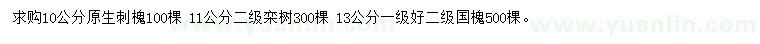 求购刺槐、栾树、国槐