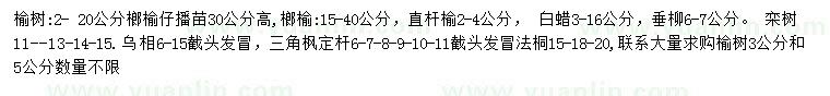 求购榔榆、直杆榆、白蜡等