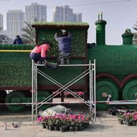 四川成都仿真绿植汽车拖拉机绿雕植物雕塑草皮绿雕小品大摆件