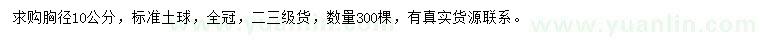 求购胸径10公分金叶复叶槭