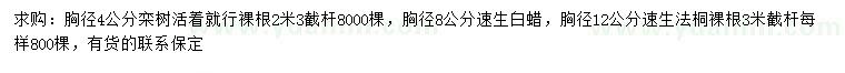 求购栾树、速生白蜡、速生法桐