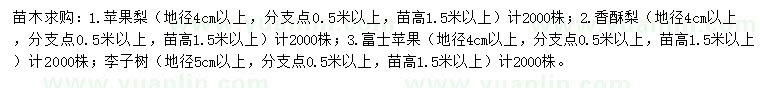 求购苹果梨、香酥梨、富士苹果等