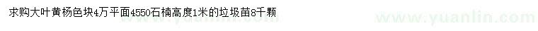 求购大叶黄杨、高1米石楠