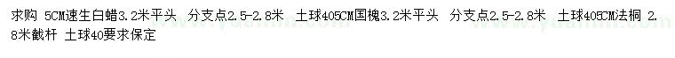 求购速生白蜡、国槐、法桐