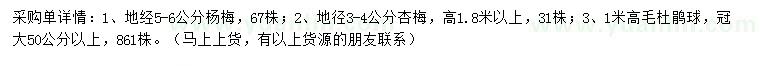 求购杨梅、杏梅、毛杜鹃球