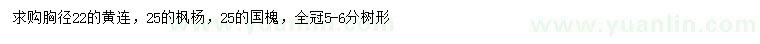 求购黄连木、枫杨、国槐